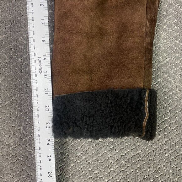 Vintage Sheepskin Jacket Coat Men's 46 Brown Shearling Marlboro Man XL - Picture 10 of 14